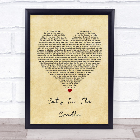 Harry Chapin Cat's In The Cradle Vintage Heart Song Lyric Print