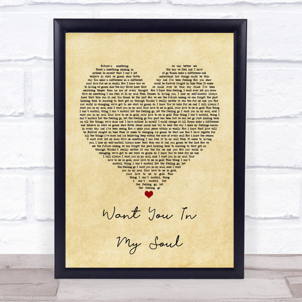 Lovebirds Want You In My Soul Vintage Heart Song Lyric Print