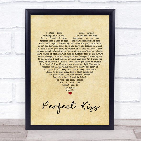 New Order Perfect Kiss Vintage Heart Song Lyric Print