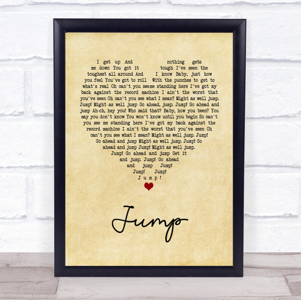 Van Halen Jump Vintage Heart Song Lyric Print