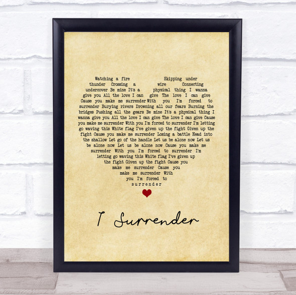 Clare Maguire I surrender Vintage Heart Song Lyric Print