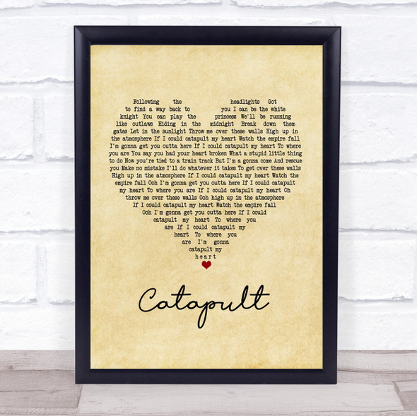 Jack Savoretti Catapult Vintage Heart Song Lyric Print