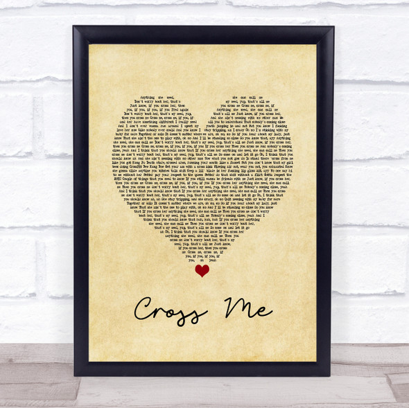 Ed Sheeran Cross Me Vintage Heart Song Lyric Print