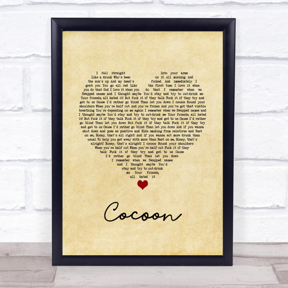 Catfish And The Bottlemen Cocoon Vintage Heart Song Lyric Print