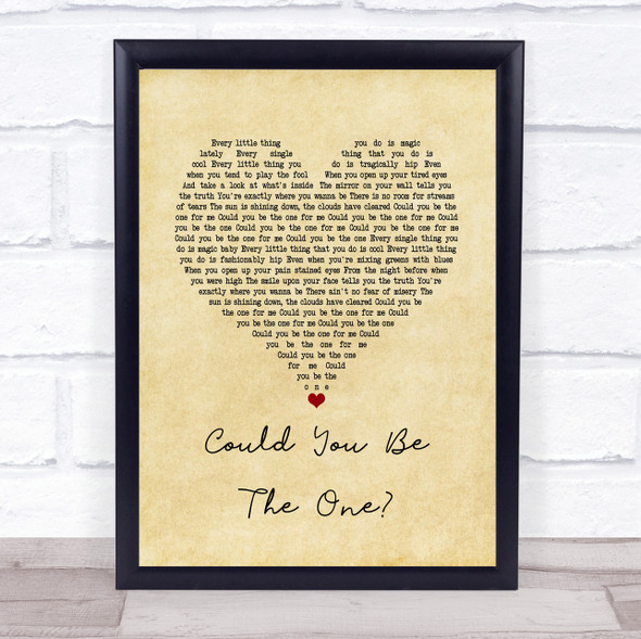 Stereophonics Could You Be The One Vintage Heart Song Lyric Print