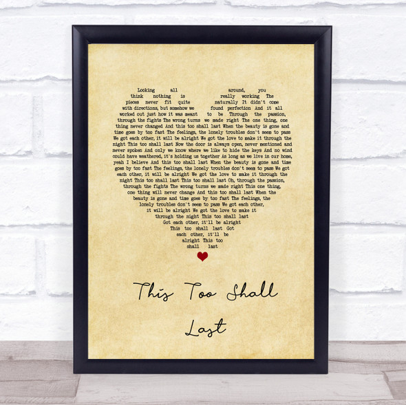 Anderson East This Too Shall Last Vintage Heart Song Lyric Print