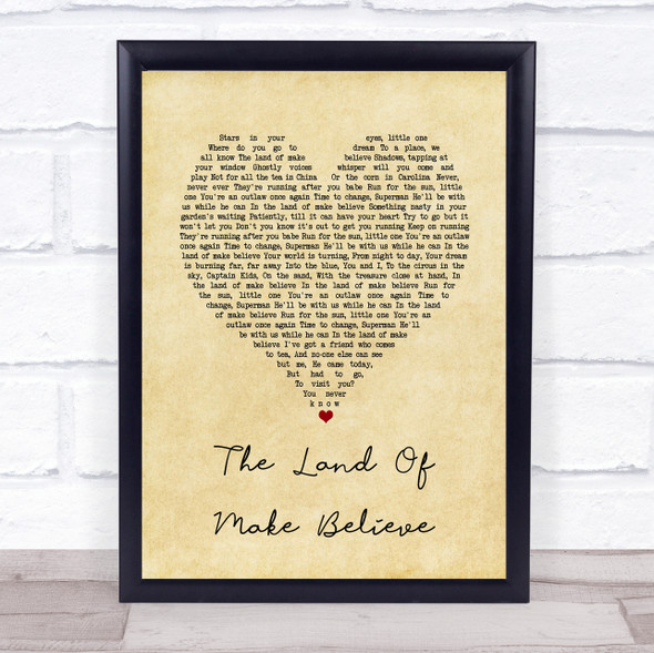 Buck Fizz The Land Of Make Believe Vintage Heart Song Lyric Print