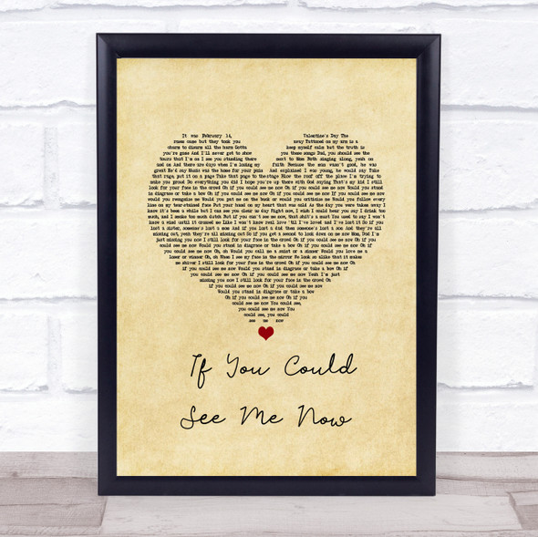 The Script If You Could See Me Now Vintage Heart Song Lyric Print