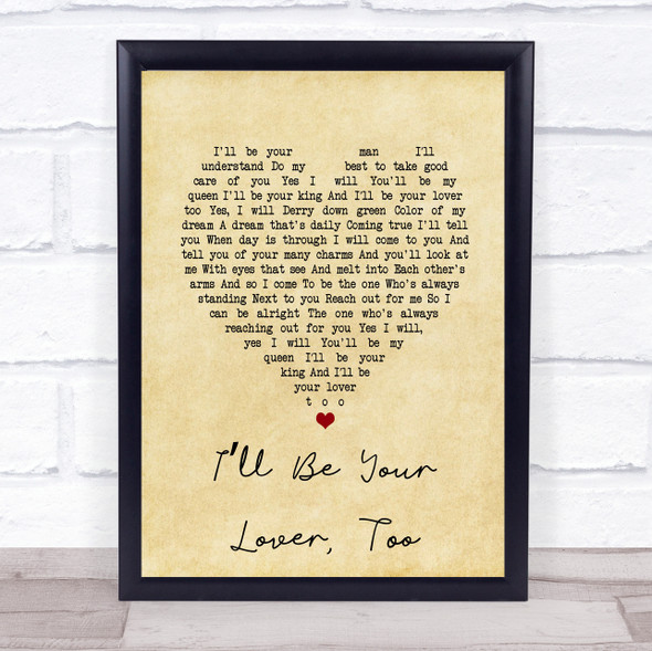 Corey Taylor I?Æll Be Your Lover, Too Vintage Heart Song Lyric Print