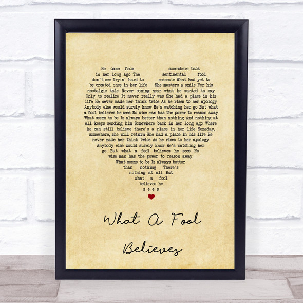 The Doobie Brothers What A Fool Believes Vintage Heart Song Lyric Print