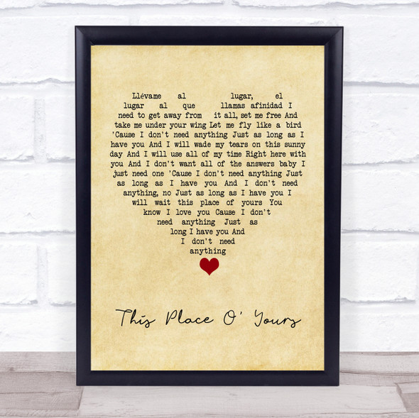 The Lathums This Place O' Yours Vintage Heart Song Lyric Print