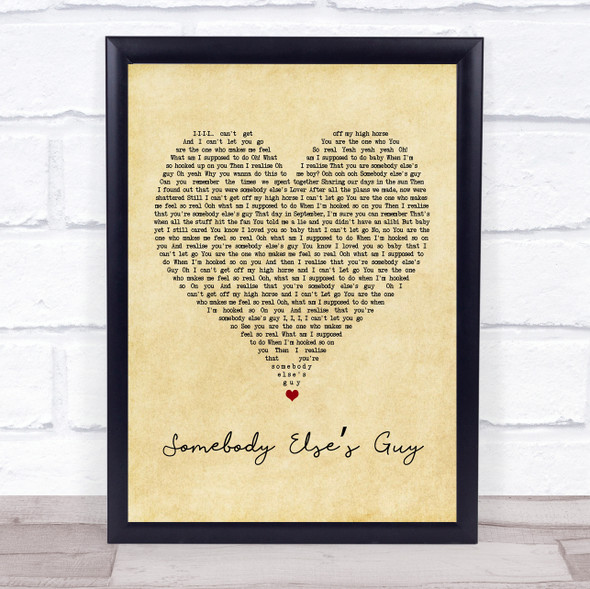 Jaycelyn Brown Somebody Else?Æs Guy Vintage Heart Song Lyric Print