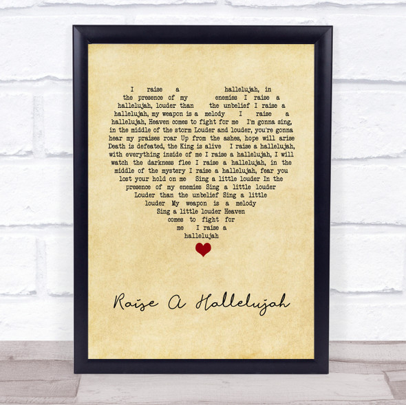 Bethel Music Raise A Hallelujah Vintage Heart Song Lyric Print