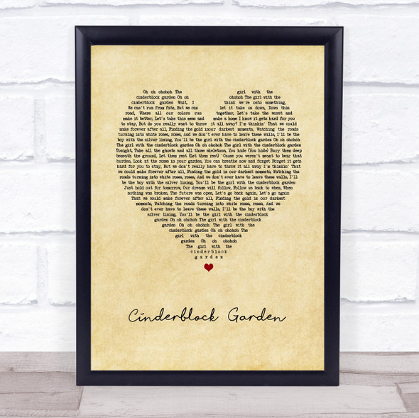 All Time Low Cinderblock Garden Vintage Heart Song Lyric Print