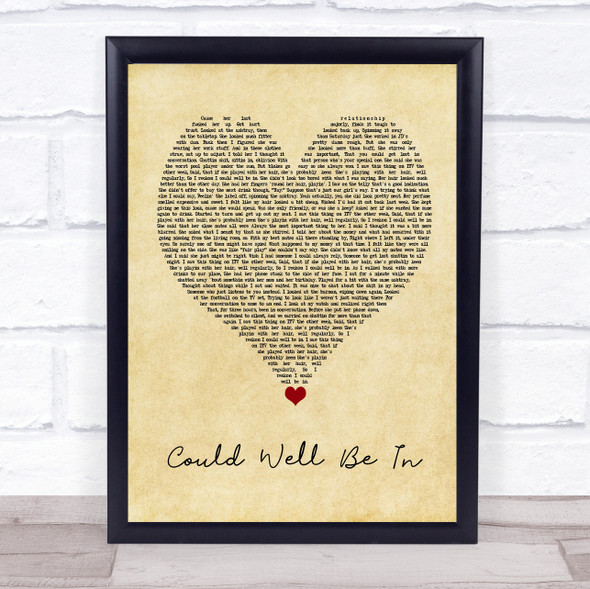 The Streets Could Well Be In Vintage Heart Song Lyric Print