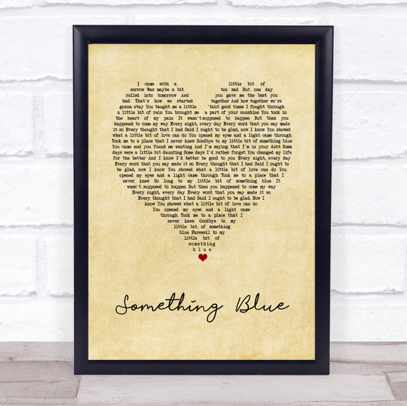 Neil Diamond Something Blue Vintage Heart Song Lyric Print