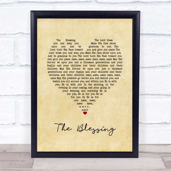 Elevation Church The Blessing Vintage Heart Song Lyric Print