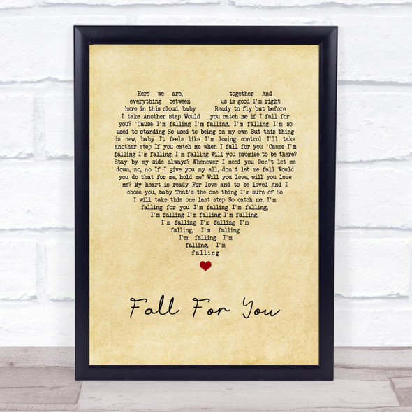 Leela James Fall For You Vintage Heart Song Lyric Print