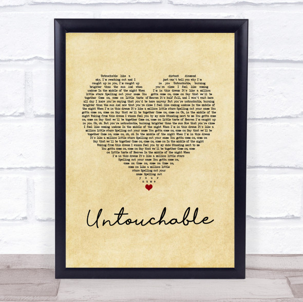 Taylor Swift Untouchable Vintage Heart Song Lyric Print