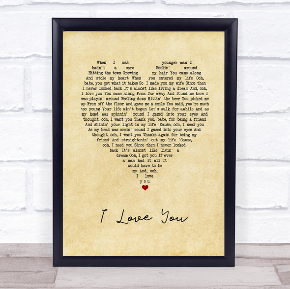 Climax Blues Band I Love You Vintage Heart Song Lyric Print