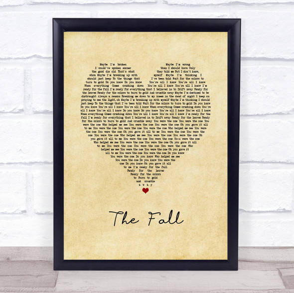 Imagine Dragons The Fall Vintage Heart Song Lyric Print