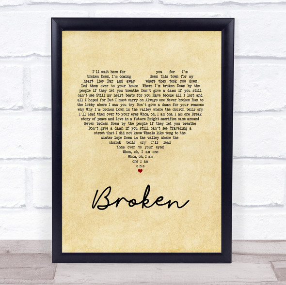 Jake Bugg Broken Vintage Heart Song Lyric Print