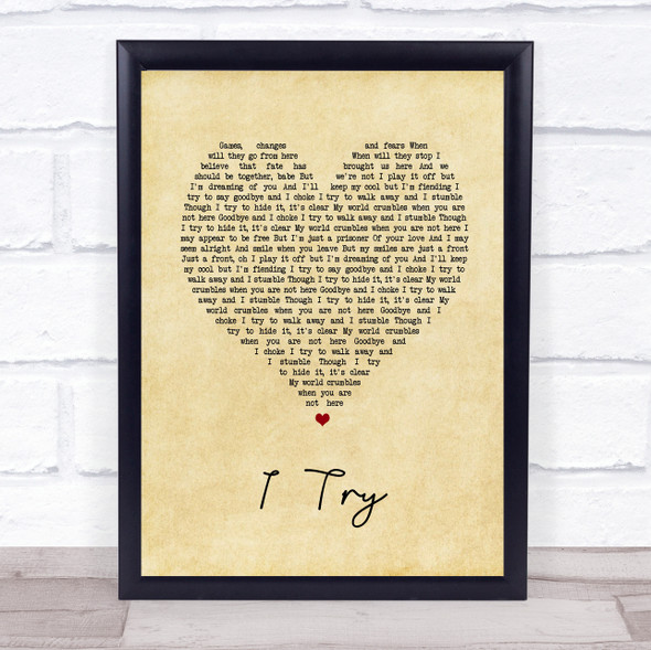 Macy Gray I Try Vintage Heart Song Lyric Print