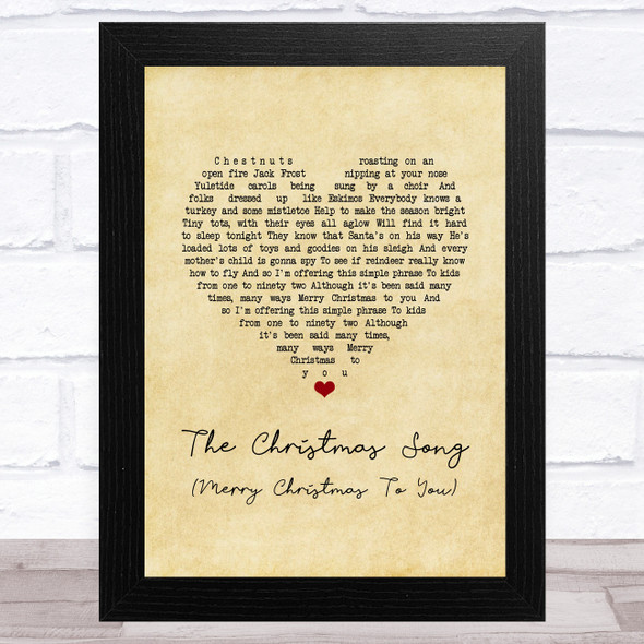 Nat King Cole The Christmas Song (Merry Christmas To You) Vintage Heart Song Lyric Music Art Print