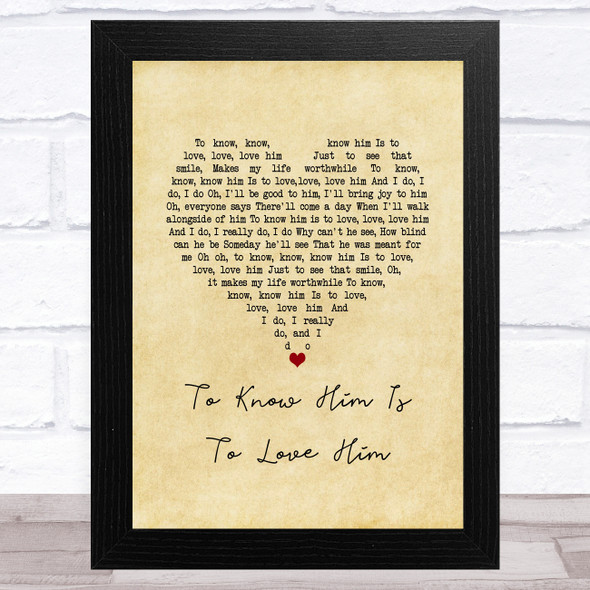 Amy Winehouse To Know Him Is To Love Him Vintage Heart Song Lyric Music Art Print