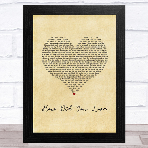 Shinedown How Did You Love Vintage Heart Song Lyric Music Art Print
