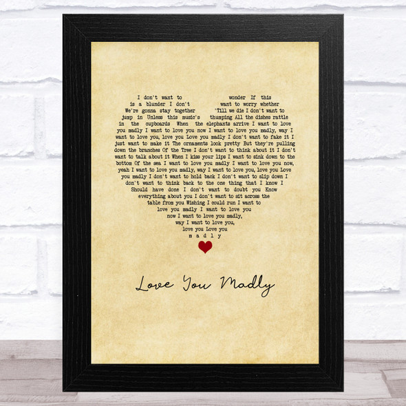 Cake Love You Madly Vintage Heart Song Lyric Music Art Print