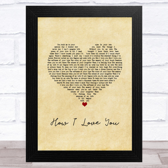 Engelbert Humperdinck How I Love You Vintage Heart Song Lyric Music Art Print