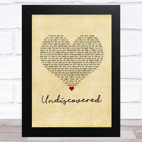 James Morrison Undiscovered Vintage Heart Song Lyric Music Art Print