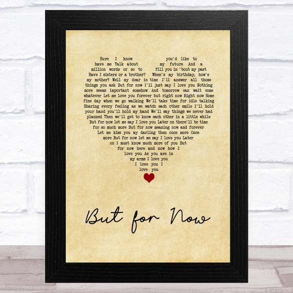 Jamie Cullum But for Now Vintage Heart Song Lyric Music Art Print