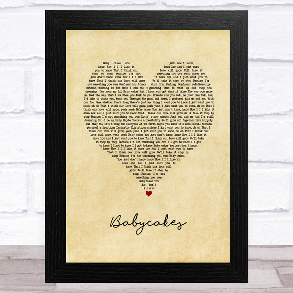 3 of a Kind Baby Cakes Vintage Heart Song Lyric Music Art Print