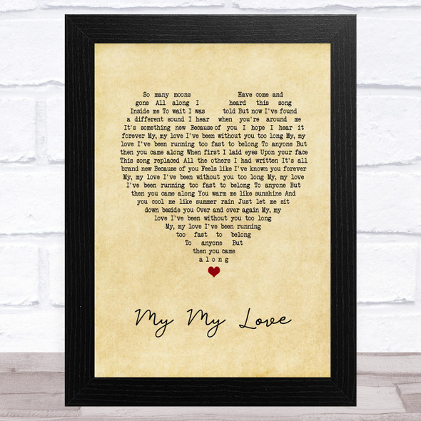 Joshua Radin My My Love Vintage Heart Song Lyric Music Art Print