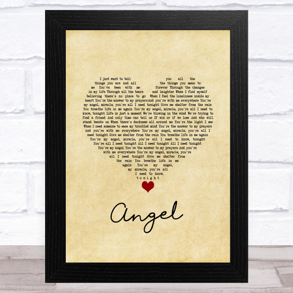 Lionel Richie Angel Vintage Heart Song Lyric Music Art Print