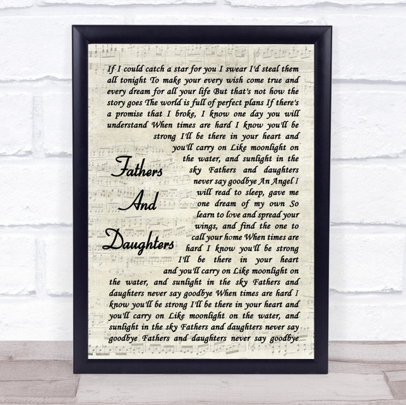 Michael Bolton Fathers And Daughters (Never Say Goodbye) Vintage Script Print