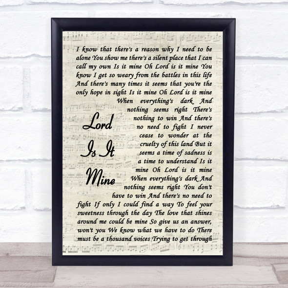 Supertramp Lord Is It Mine Vintage Script Song Lyric Quote Music Print
