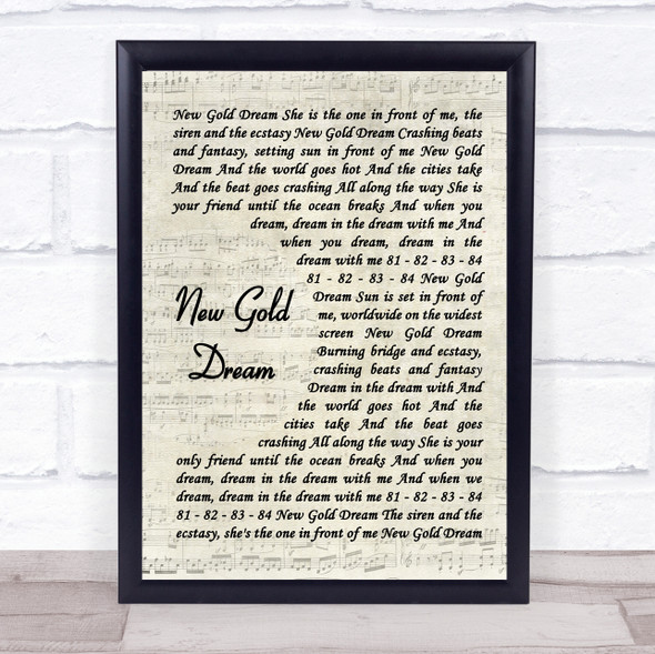 Simple Minds New Gold Dream Vintage Script Song Lyric Quote Music Print