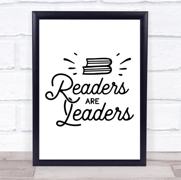 Readers Are Leaders Quote Typogrophy Wall Art Print