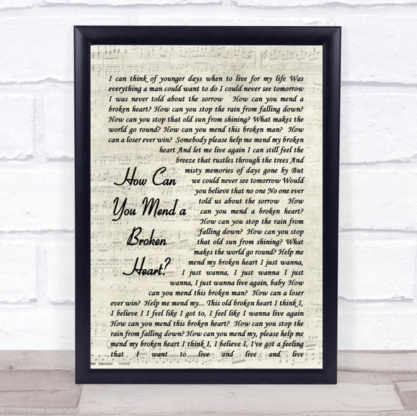 How Can You Mend A Broken Heart Al Green Script Quote Song Lyric Print