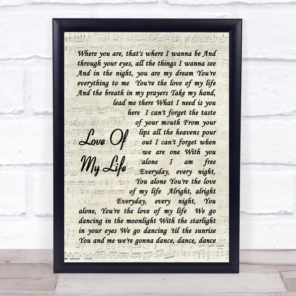 Love Of My Life Santana Script Quote Song Lyric Print