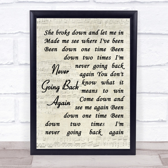 Fleetwood Mac Never Going Back Again Quote Song Lyric Print