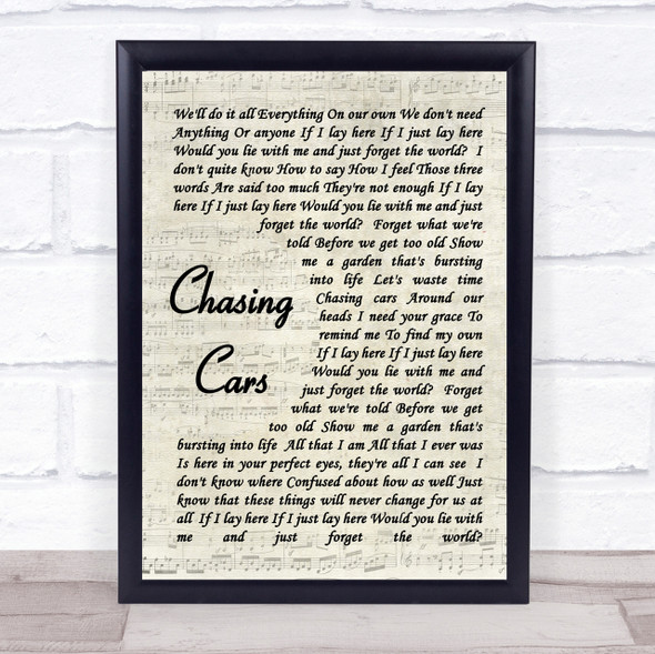 Snow Patrol Chasing Cars Quote Song Lyric Print