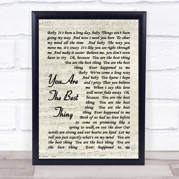 You Are The Best Thing Ray LaMontagne Song Lyric Vintage Script Quote Print
