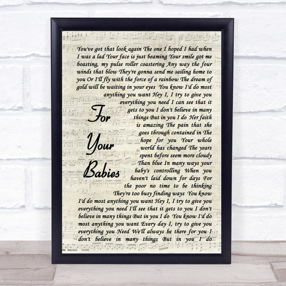 Simply Red For Your Babies Vintage Script Song Lyric Quote Print