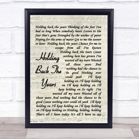Simply Red Holding Back The Years Vintage Script Song Lyric Quote Print