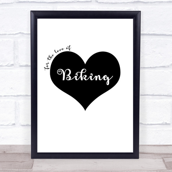 Love Biking Quote Typogrophy Wall Art Print