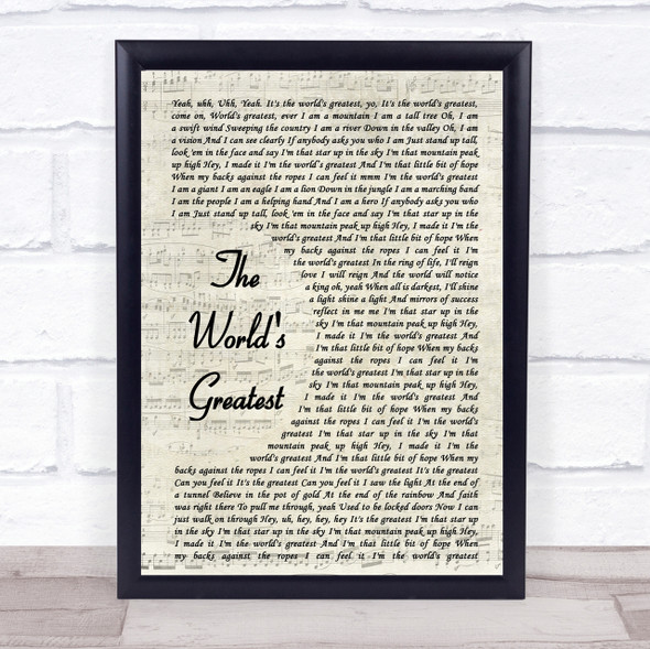 R Kelly The World's Greatest Song Lyric Vintage Script Quote Print